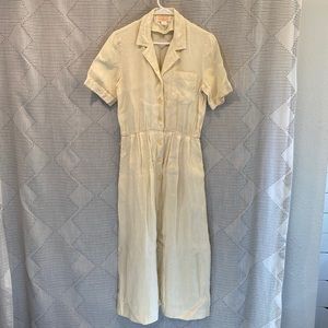 Vintage Brooks Brothers 100% Irish Linen button up shirt dress